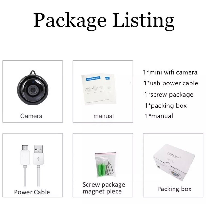 WIFI Home Security Monitoring Camera Mini Night Vision V380 HD 1080P - Image 2