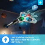 Rechargeable Fighter Jet RC Plane – 2.4GHz Remote Control Flying Toy for Kids (14+ Years) | LED Lights | Gyro-Stabilized | 50m Range | Durable Aircraft Design - Image 4