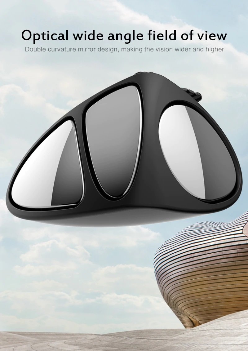 Adjustable 3 in 1 Car Blind Spot Wide Angle View Left Mirror - Image 2
