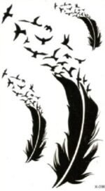 Waterproof Henna Bird Feather Body Art Fash Fake Tattoo Water Proof Tattoo