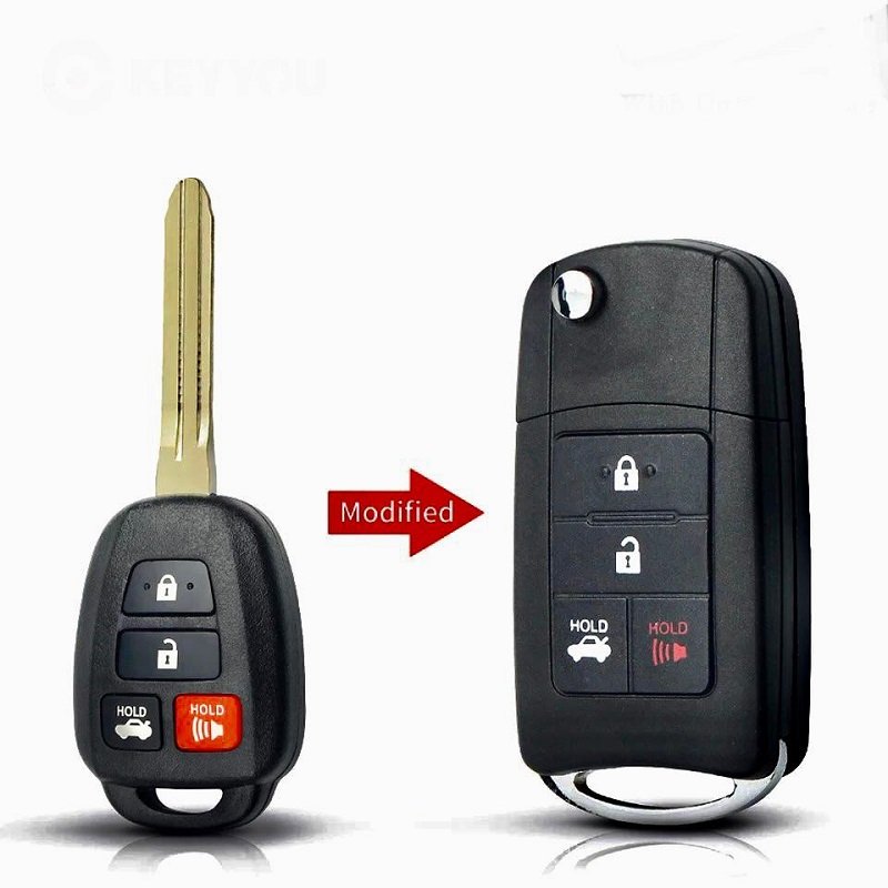 4 Button Modified Flip Folding Remote Key Shell For TOYOTA - Image 1