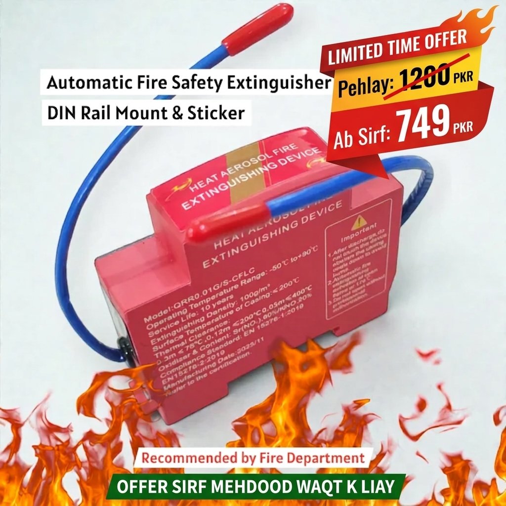 fire-breaker Automatic Fire Extinguisher Device & Fire Extinguisher Breaker – DIN Rail Mount for Electrical Cabinets & Server Racks - Image 1
