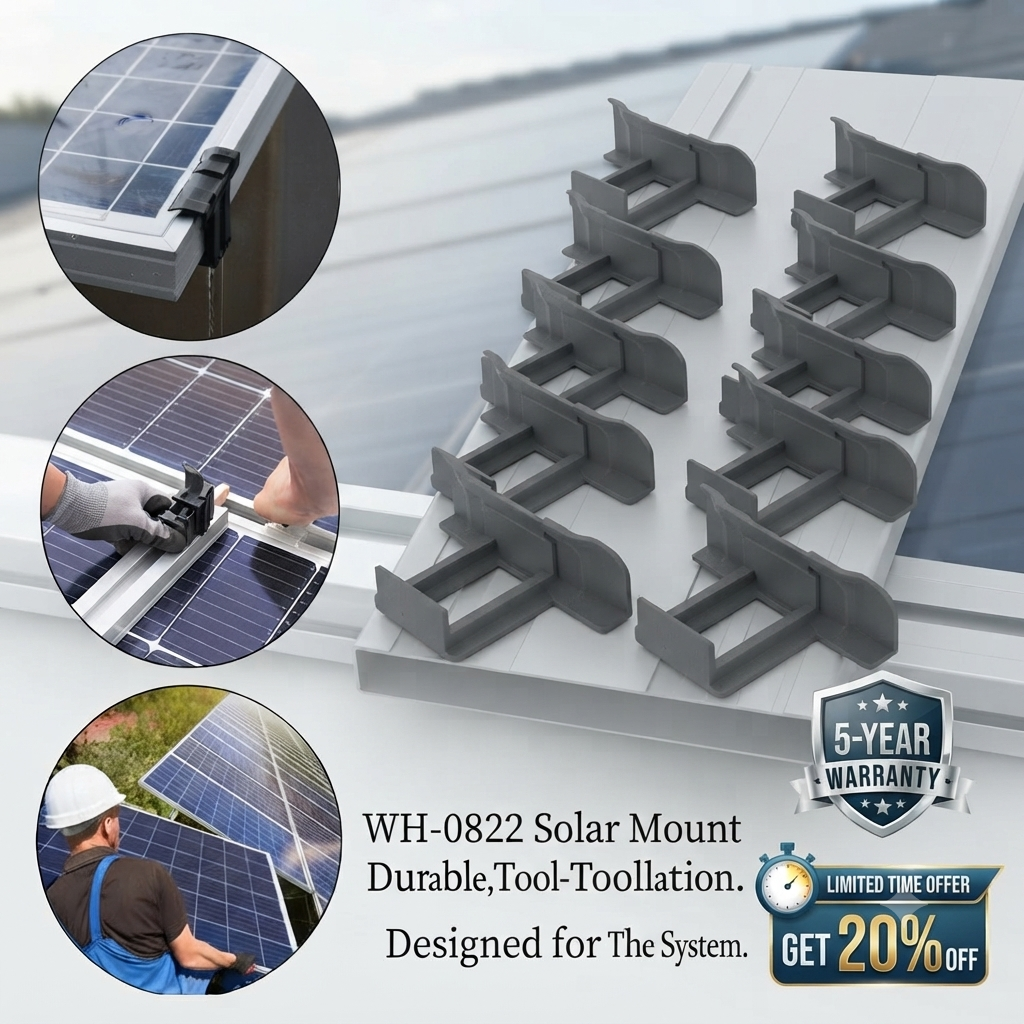 bf9cd57879fdd762e307d3e08157f943 Pack of 10 Pcs Solar Mount Clip Solar Panel Water Drain Mount Plastic 30 MM / 35 MM / 40 MM - Image 1